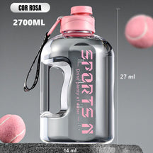 Garrafa de Água Fitness Drop-Proof à Prova de Quedas de 1700ml e 2700ml