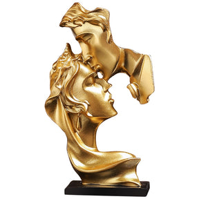 Estátua Escultura de Mesa Mini Amantes Beijo Apaixonado 13,4cm